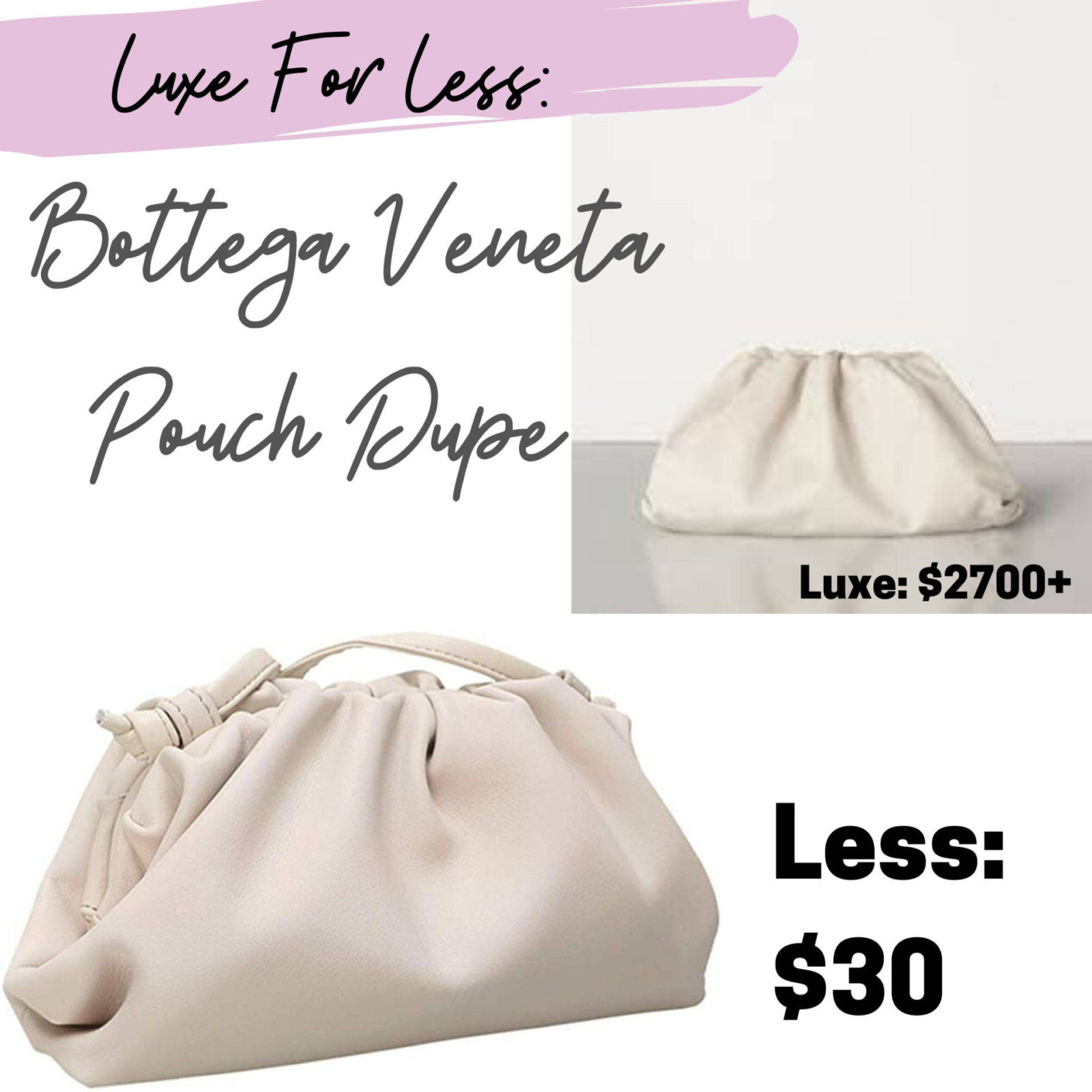 white bottega bag dupe