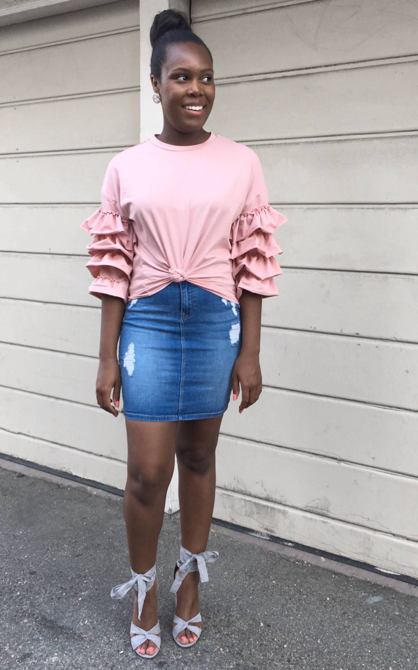 Pink Ruffled Blouse ﻿ - Le Fab Chic