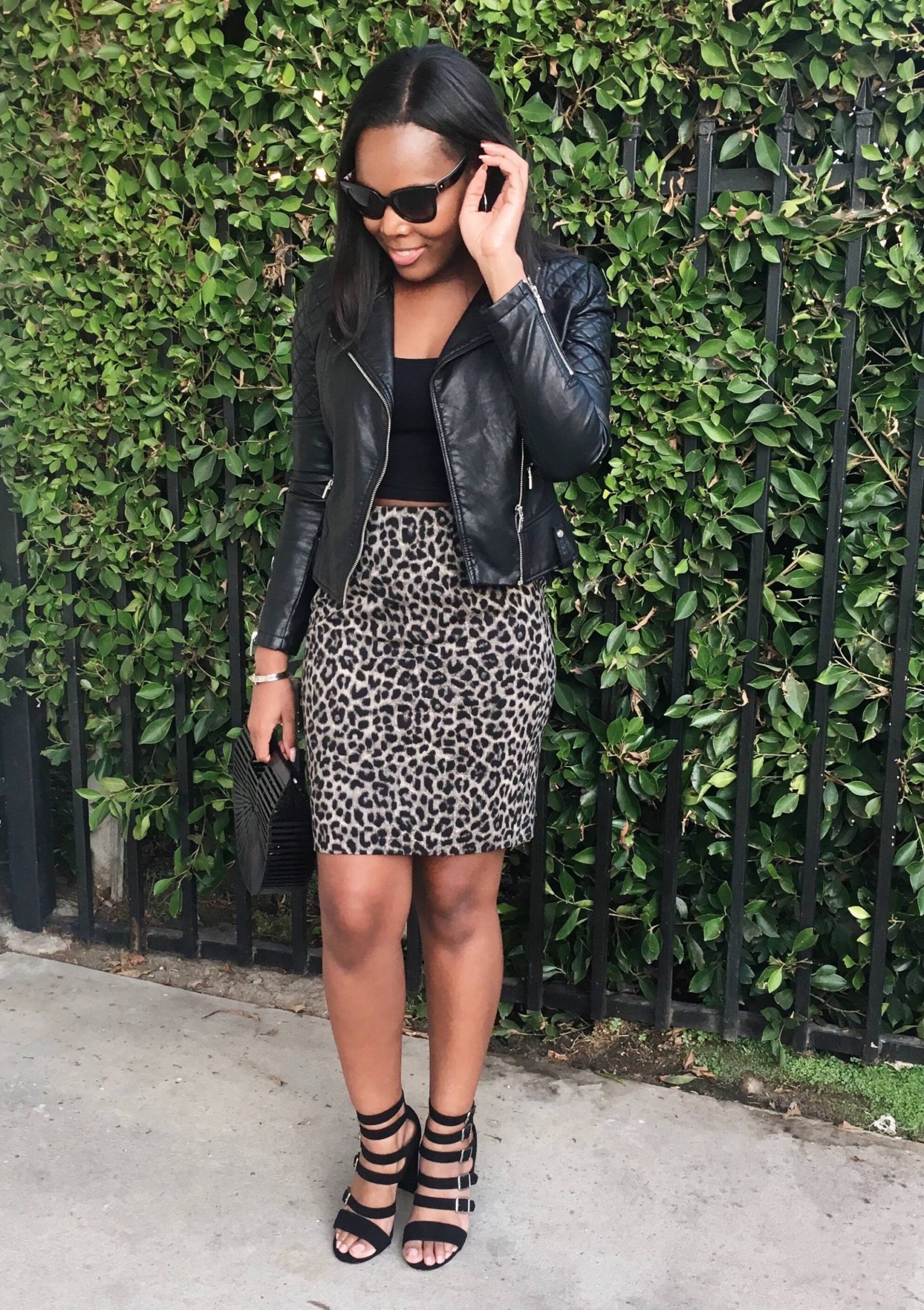 Leopard Print Skirt Outfit - Le Fab Chic 