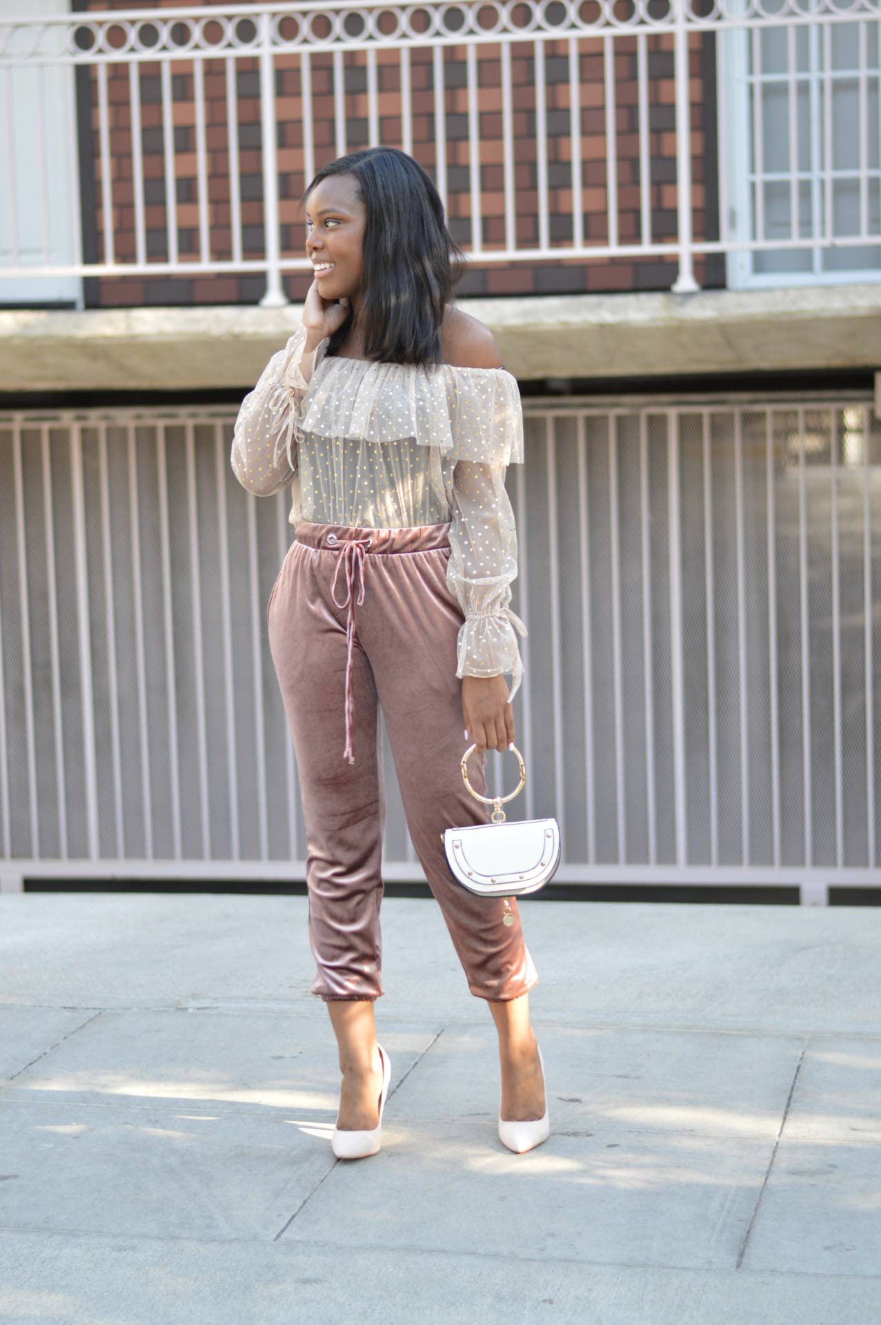 joggers with heels outfit