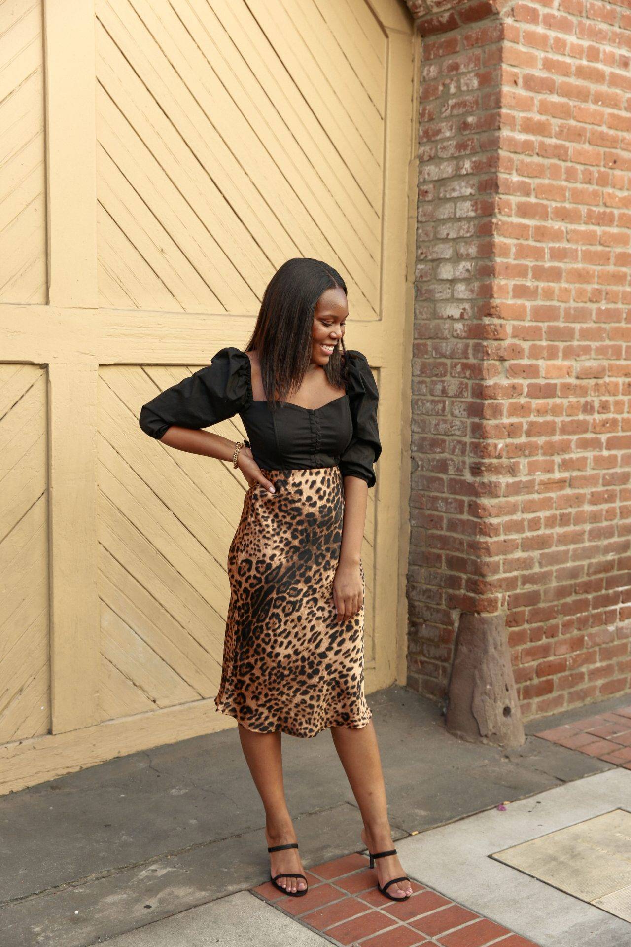 Satin Leopard Skirt - Le Fab Chic 