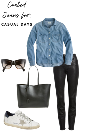 How to Style Coated Jeans - A Closet Must-Have - Le Fab Chic